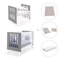 Berceau et lit bébé tout en un (7en1) blanc/antracite · Nexo Tre Antracita