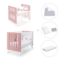 Berceau et lit bébé tout en un (7en1) blanc/rose · Nexo Tre Quarzo