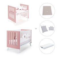 Berceau et lit bébé tout en un (7en1) blanc/rose · Nexo Tre Quarzo