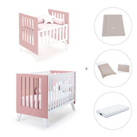 Berceau et lit bébé tout en un (7en1) blanc/rose · Nexo Tre Quarzo