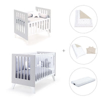 Berceau et lit bébé tout en un (7en1) blanc/gris · Nexo Tre Grey