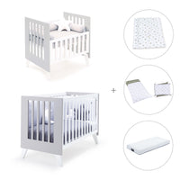 Berceau et lit bébé tout en un (7en1) blanc/gris · Nexo Tre Grey