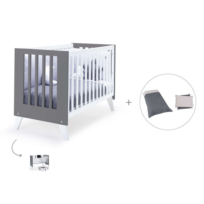 Co-sleeping cot 60x120 cm (4in1) white/charcoal · Nexo C187-M7769