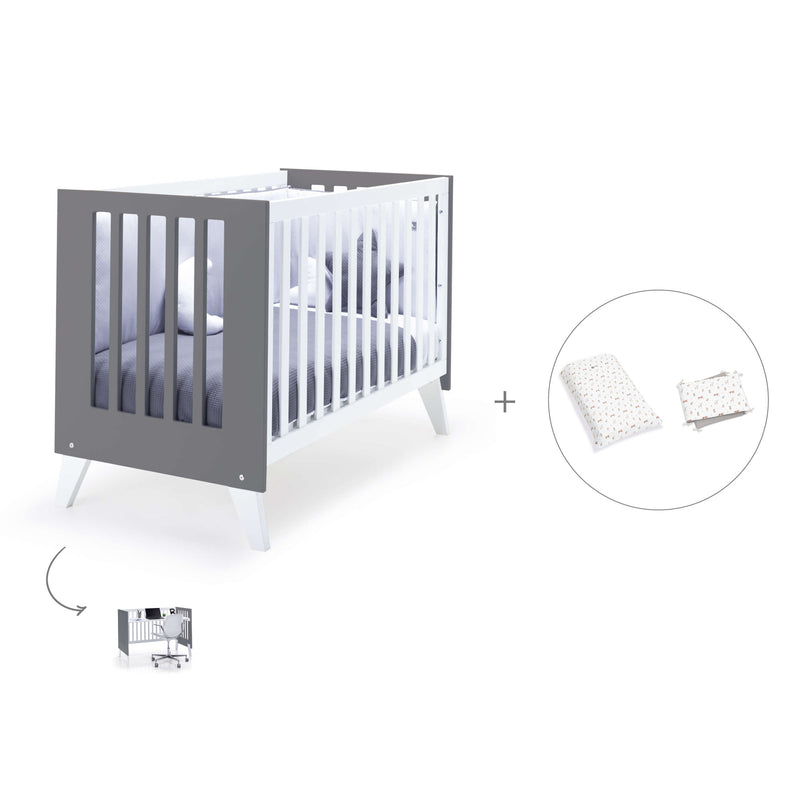 Co-sleeping cot 60x120 cm (4in1) white/charcoal · Nexo C187-M7769