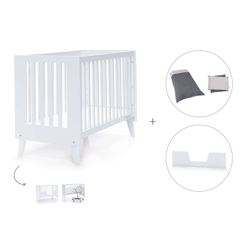 Lit bébé-bureau 60x120 cm (2in1) blanc · Nexo C187-M7700