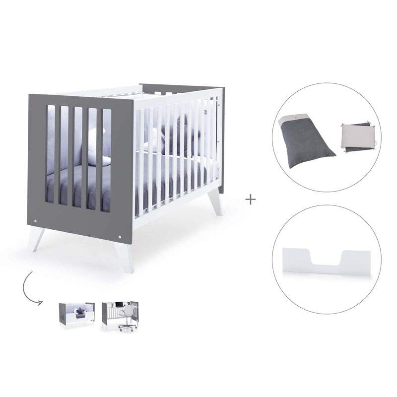 Co-sleeping cot 60x120 cm (4in1) white/charcoal · Nexo C187-M7769