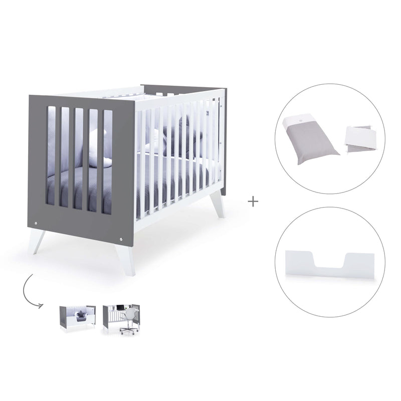 Co-sleeping cot 60x120 cm (4in1) white/charcoal · Nexo C187-M7769