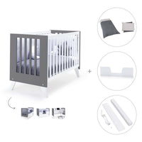 Co-sleeping cot 60x120 cm (4in1) white/charcoal · Nexo C187-M7769