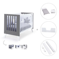 Co-sleeping cot 60x120 cm (4in1) white/charcoal · Nexo C187-M7769