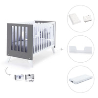 Co-sleeping cot 60x120 cm (4in1) white/charcoal · Nexo C187-M7769