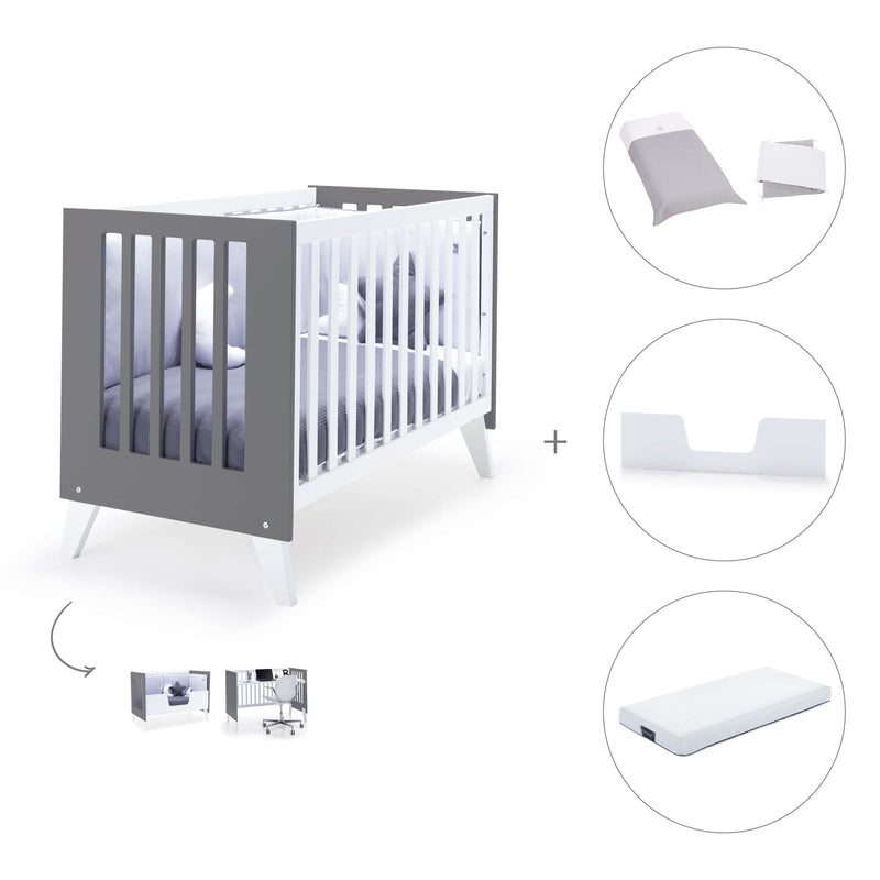 Co-sleeping cot 60x120 cm (4in1) white/charcoal · Nexo C187-M7769