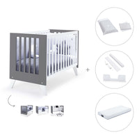 Co-sleeping cot 60x120 cm (4in1) white/charcoal · Nexo C187-M7769