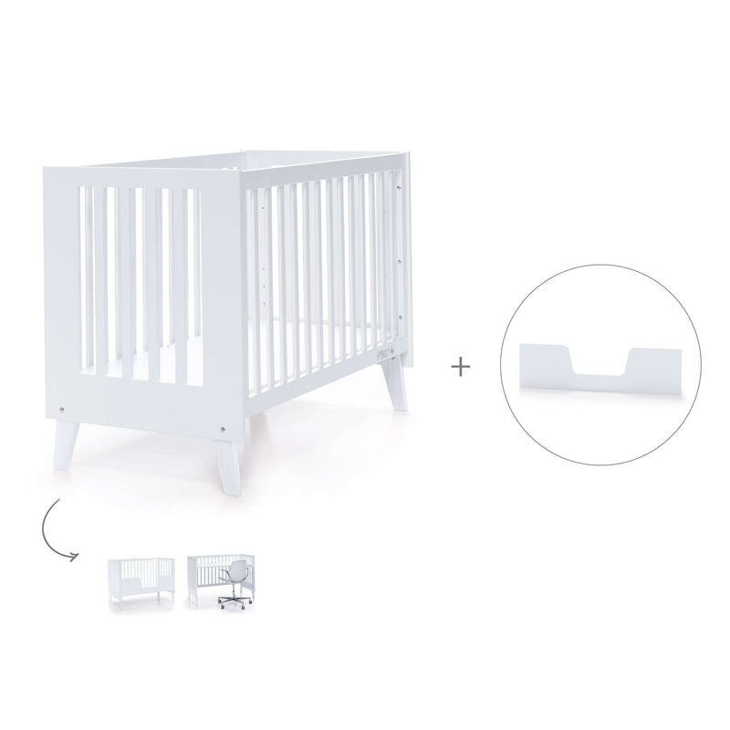 Lit bébé-bureau 60x120 cm (2in1) blanc · Nexo C187-M7700