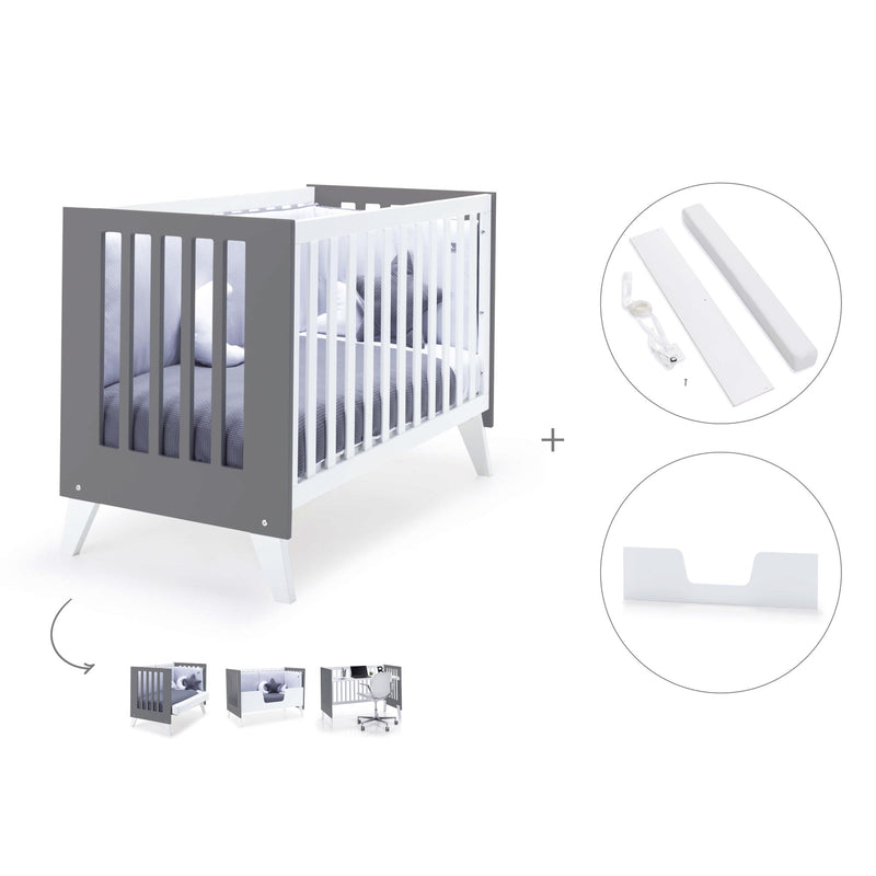 Co-sleeping cot 60x120 cm (4in1) white/charcoal · Nexo C187-M7769