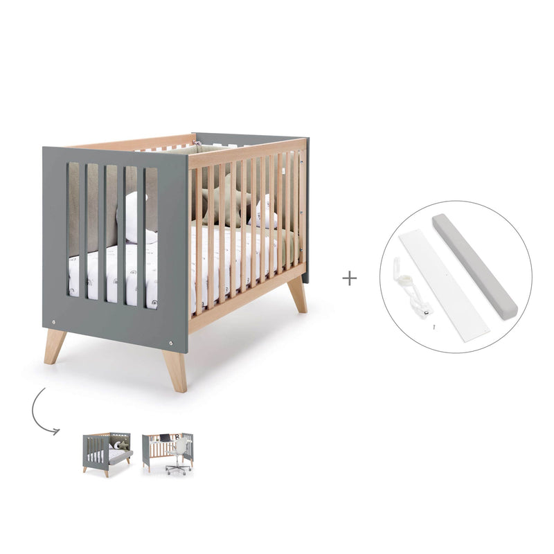 Co-sleeping cot 60x120 cm (4in1) wooden/antracite · Nexor C187R-M5895