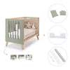 Lit bébé cododo 60x120 cm (4in1) en bois/vert-olive · Nexor C187R-M5695
