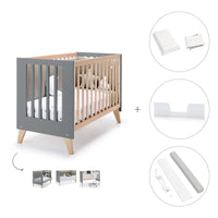 Co-sleeping cot 60x120 cm (4in1) wooden/antracite · Nexor C187R-M5895