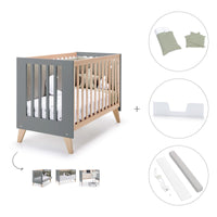 Co-sleeping cot 60x120 cm (4in1) wooden/antracite · Nexor C187R-M5895