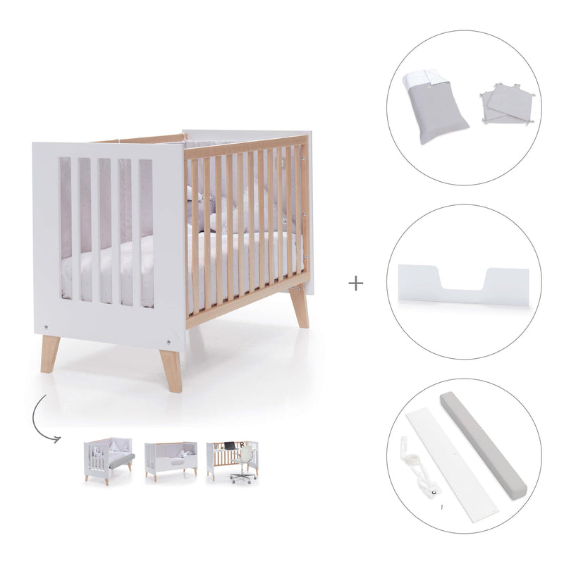 Co-sleeping cot 60x120 cm (4in1) wooden/white · Nexor C187R-M7795