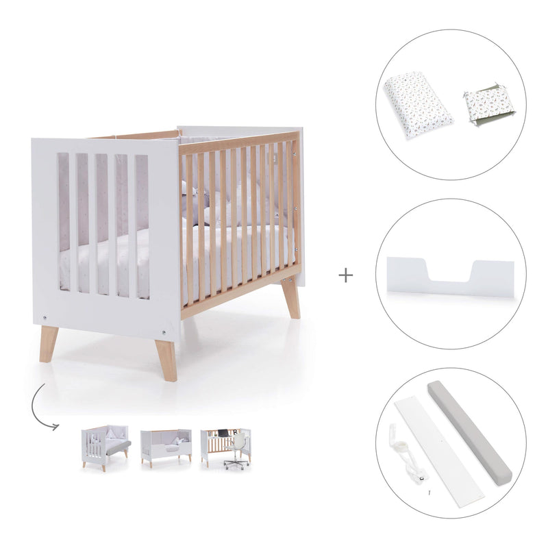Co-sleeping cot 60x120 cm (4in1) wooden/white · Nexor C187R-M7795