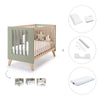 Lit bébé cododo 60x120 cm (4in1) en bois/vert-olive · Nexor C187R-M5695