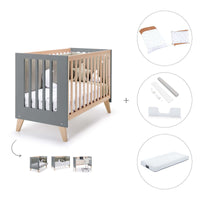 Co-sleeping cot 60x120 cm (4in1) wooden/antracite · Nexor C187R-M5895