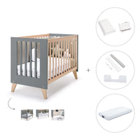 Co-sleeping cot 60x120 cm (4in1) wooden/antracite · Nexor C187R-M5895