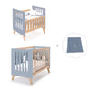 Berceau évolutif en lit bébé (7en1) bois/bleu · Nexor Tre Blu denim