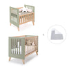 Mini berço convertível en berço (7em1) madeira/verde-oliva · Nexor Tre Erba