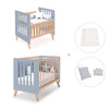 Berceau évolutif en lit bébé (7en1) bois/bleu · Nexor Tre Blu denim
