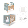 Berceau évolutif en lit bébé (7en1) bois/vert · Nexor Tre Eucalyptus