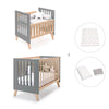 Berceau évolutif en lit bébé (7en1) bois/antracite · Nexor Tre Antracita