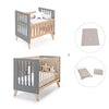 Berceau évolutif en lit bébé (7en1) bois/antracite · Nexor Tre Antracita