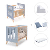 Berceau évolutif en lit bébé (7en1) bois/bleu · Nexor Tre Blu denim