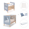 Berceau évolutif en lit bébé (7en1) bois/bleu · Nexor Tre Blu denim