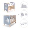 Berceau évolutif en lit bébé (7en1) bois/bleu · Nexor Tre Blu denim