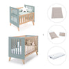 Berceau évolutif en lit bébé (7en1) bois/vert · Nexor Tre Eucalyptus