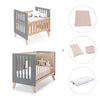 Berceau évolutif en lit bébé (7en1) bois/antracite · Nexor Tre Antracita