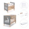 Berceau évolutif en lit bébé (7en1) bois/antracite · Nexor Tre Antracita