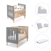 Berceau évolutif en lit bébé (7en1) bois/antracite · Nexor Tre Antracita