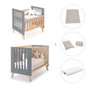 Berceau évolutif en lit bébé (7en1) bois/antracite · Nexor Tre Antracita