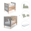 Berceau évolutif en lit bébé (7en1) bois/antracite · Nexor Tre Antracita