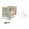 Lit bébé cododo 60x120 cm (4in1) en bois/vert-olive · Nexor C187R-M5695