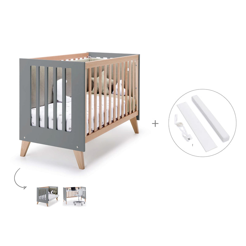 Co-sleeping cot 60x120 cm (4in1) wooden/antracite · Nexor C187R-M5895