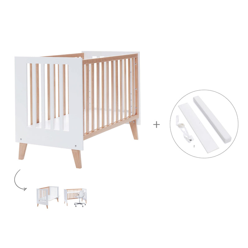 Co-sleeping cot 60x120 cm (4in1) wooden/white · Nexor C187R-M7795