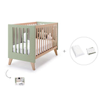 Co-sleeping cot 60x120 cm (4in1) wooden/green-olive · Nexor C187R-M5695