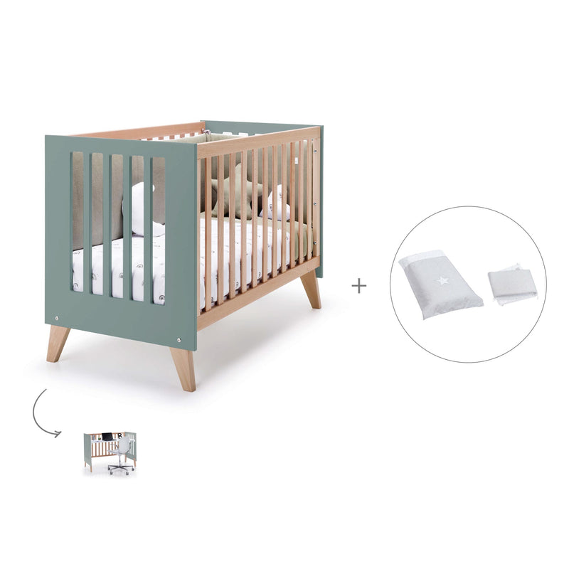 Berço co-sleeping 60x120 cm (4in1) madeira/eucalipto · Nexor C187R-M5795