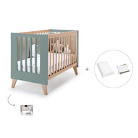 Co-sleeping cot 60x120 cm (4in1) wooden/green · Nexor C187R-M5795