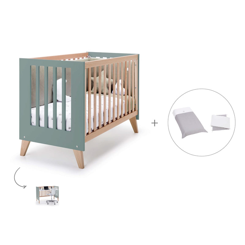 Berço co-sleeping 60x120 cm (4in1) madeira/eucalipto · Nexor C187R-M5795