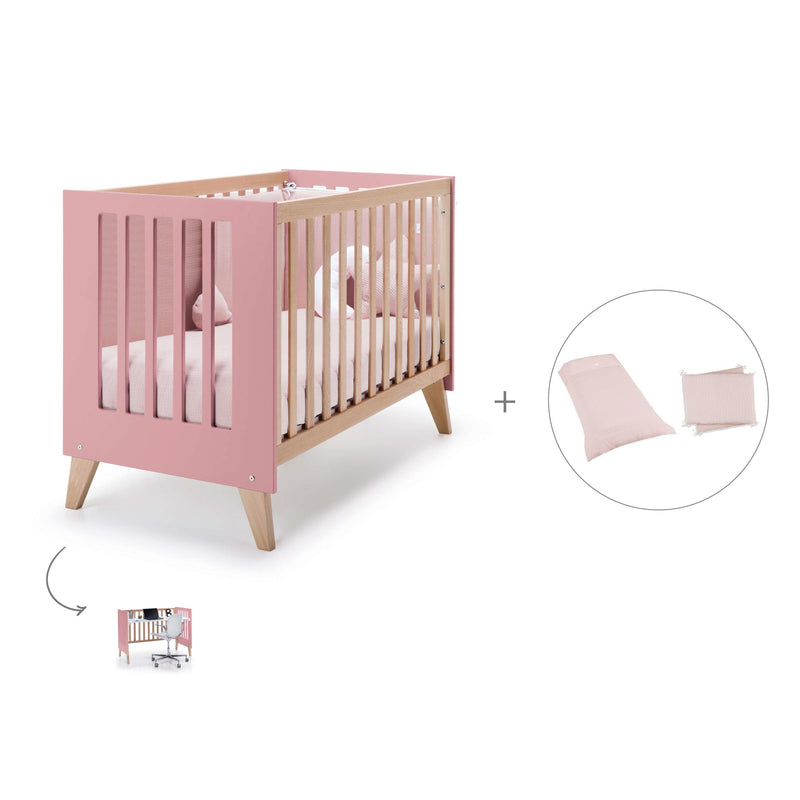 Lit bébé cododo 60x120 cm (4in1) en bois/marengo · Nexor C187R-M6995